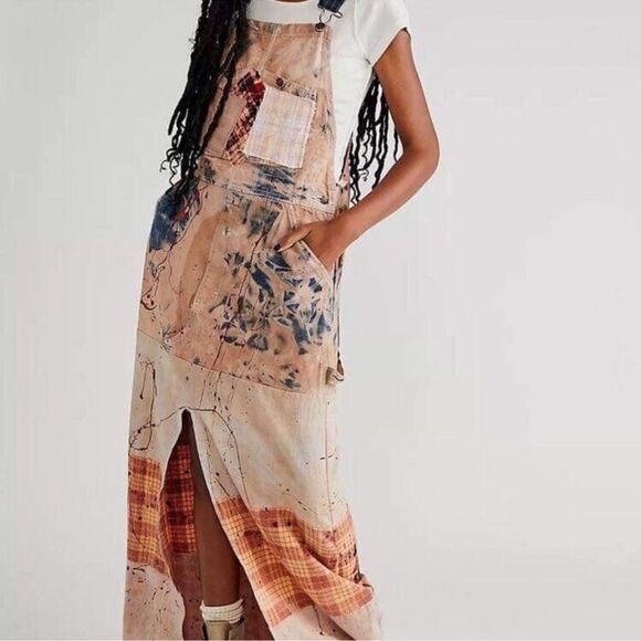 Free People X Tricia Fix Patched Skirtall - Picture 3 of 5